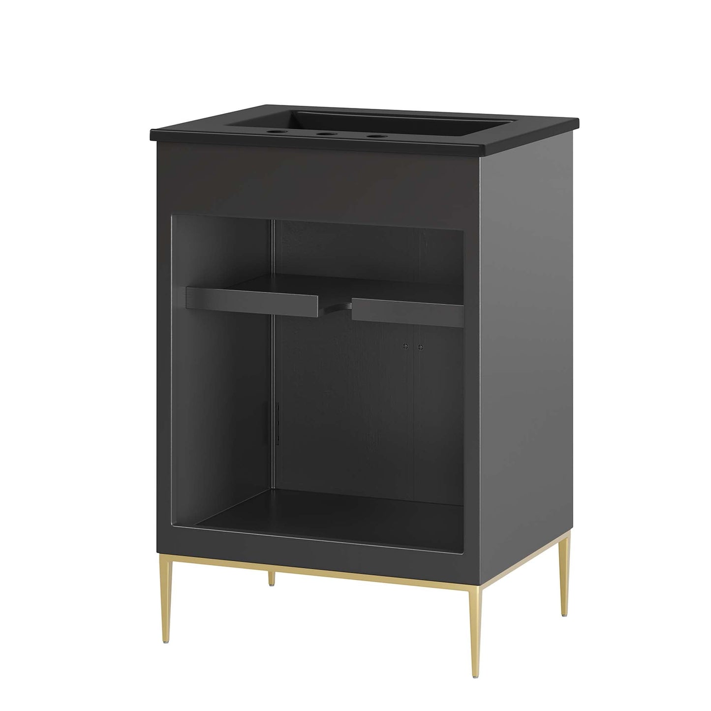 Modway furniture Awaken Bathroom Vanity Basin Included - EEI-6289-WHI-BLK