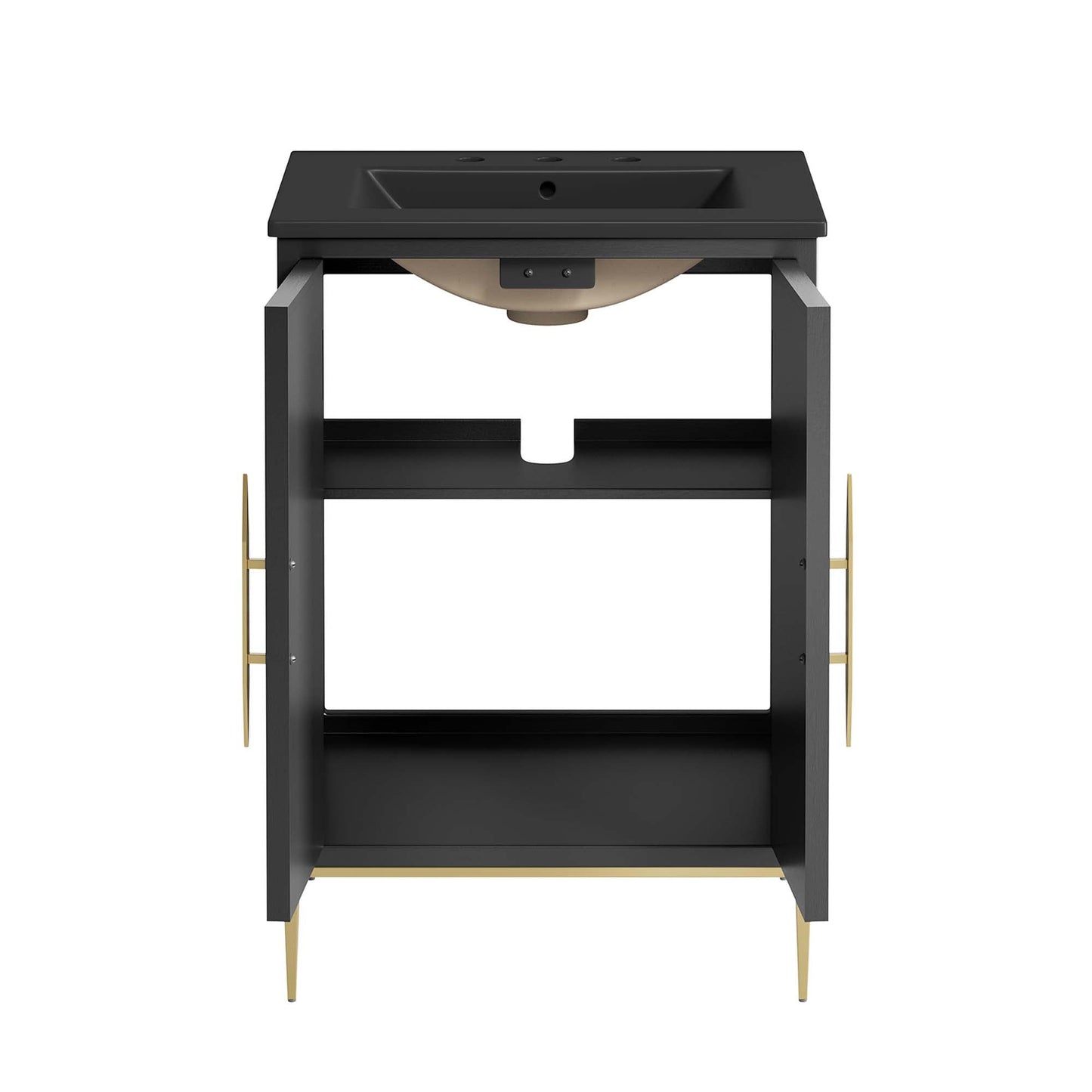 Modway furniture Awaken Bathroom Vanity Basin Included - EEI-6289-WHI-BLK