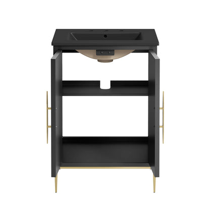 Modway furniture Awaken Bathroom Vanity Basin Included - EEI-6289-WHI-BLK