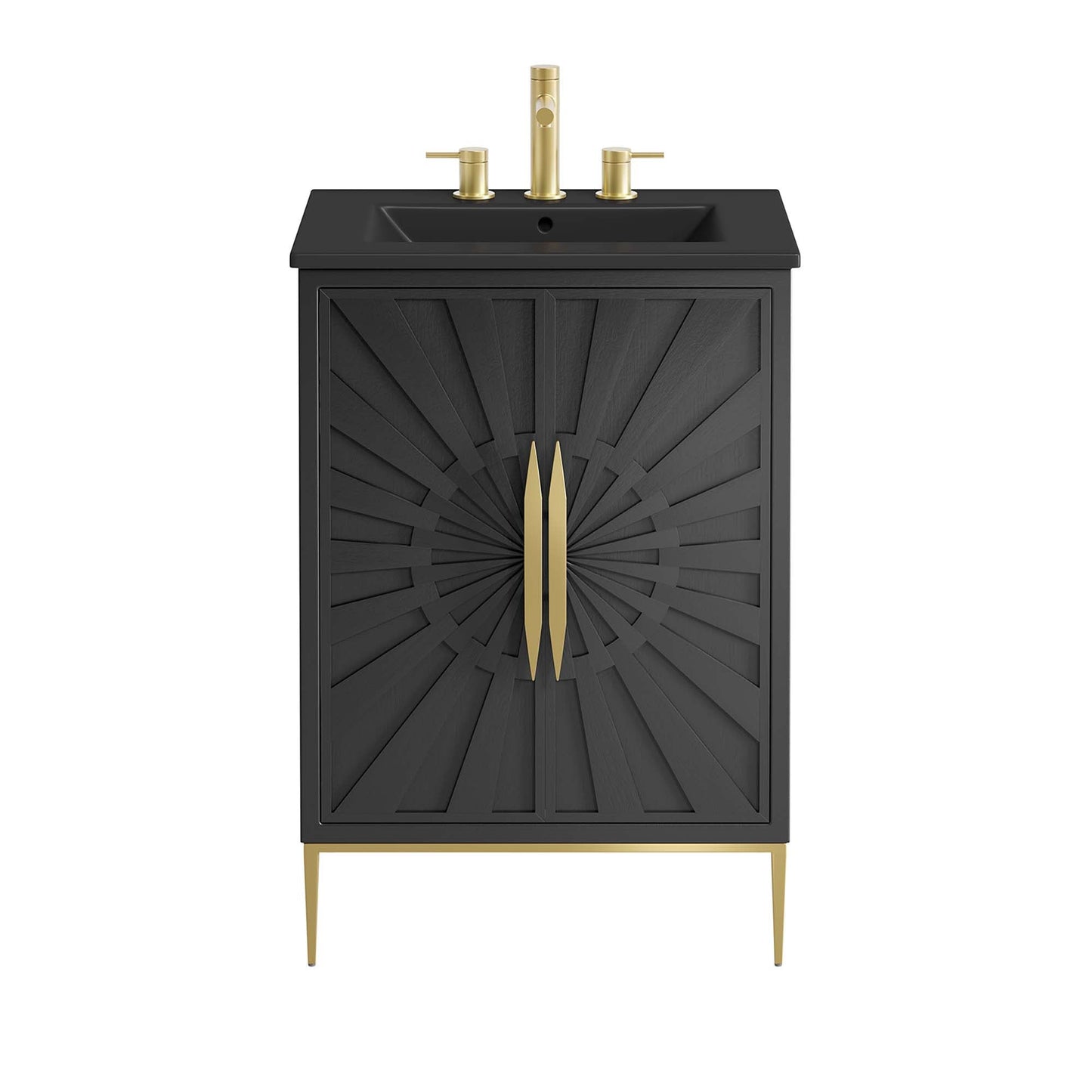 Modway furniture Awaken Bathroom Vanity Basin Included - EEI-6289-WHI-BLK