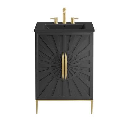 Modway furniture Awaken Bathroom Vanity Basin Included - EEI-6289-WHI-BLK