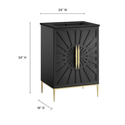 Modway furniture Awaken Bathroom Vanity Basin Included - EEI-6289-WHI-BLK