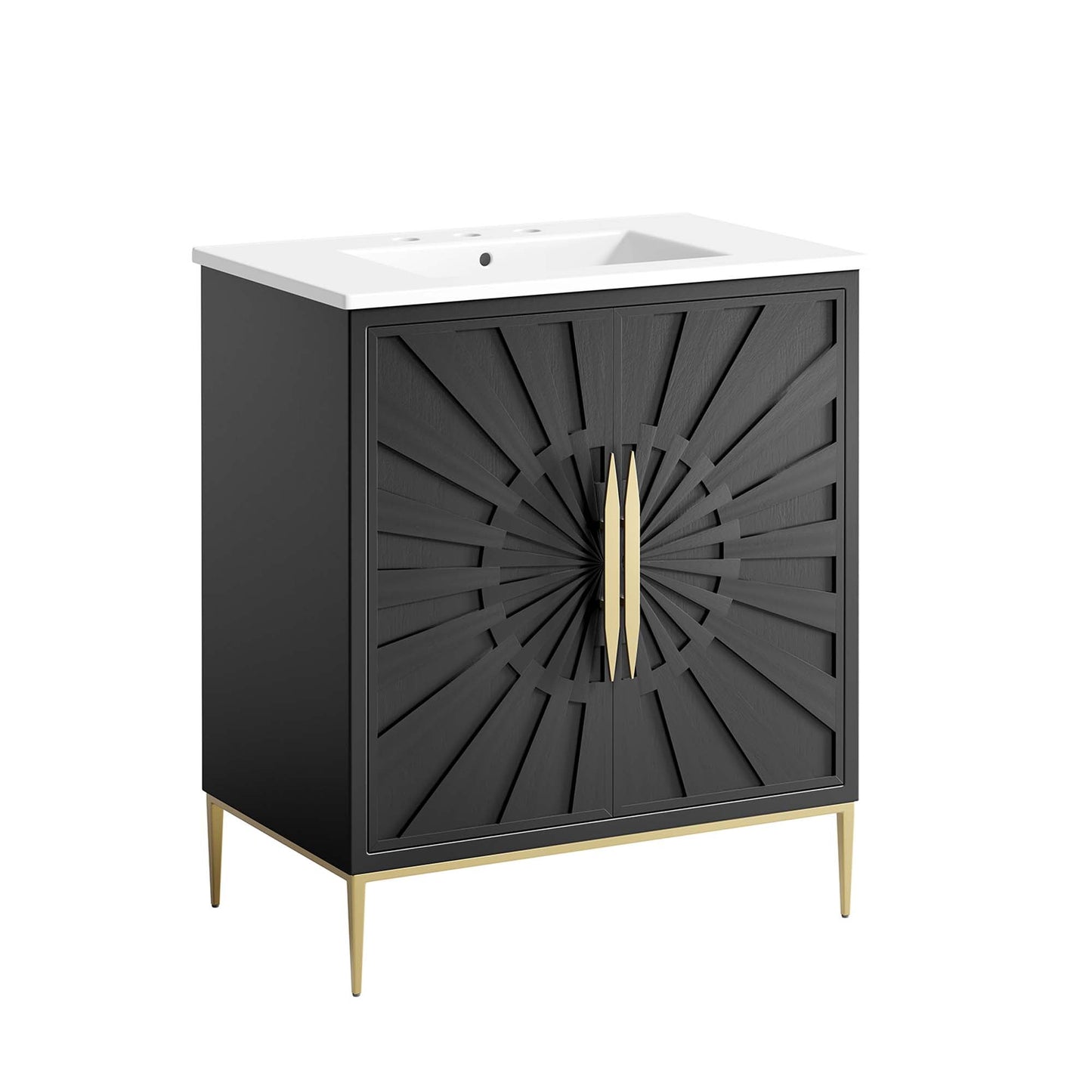 Modway furniture Awaken Bathroom Vanity Basin Included - EEI-6289-WHI-BLK