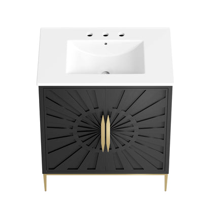 Modway furniture Awaken Bathroom Vanity Basin Included - EEI-6289-WHI-BLK