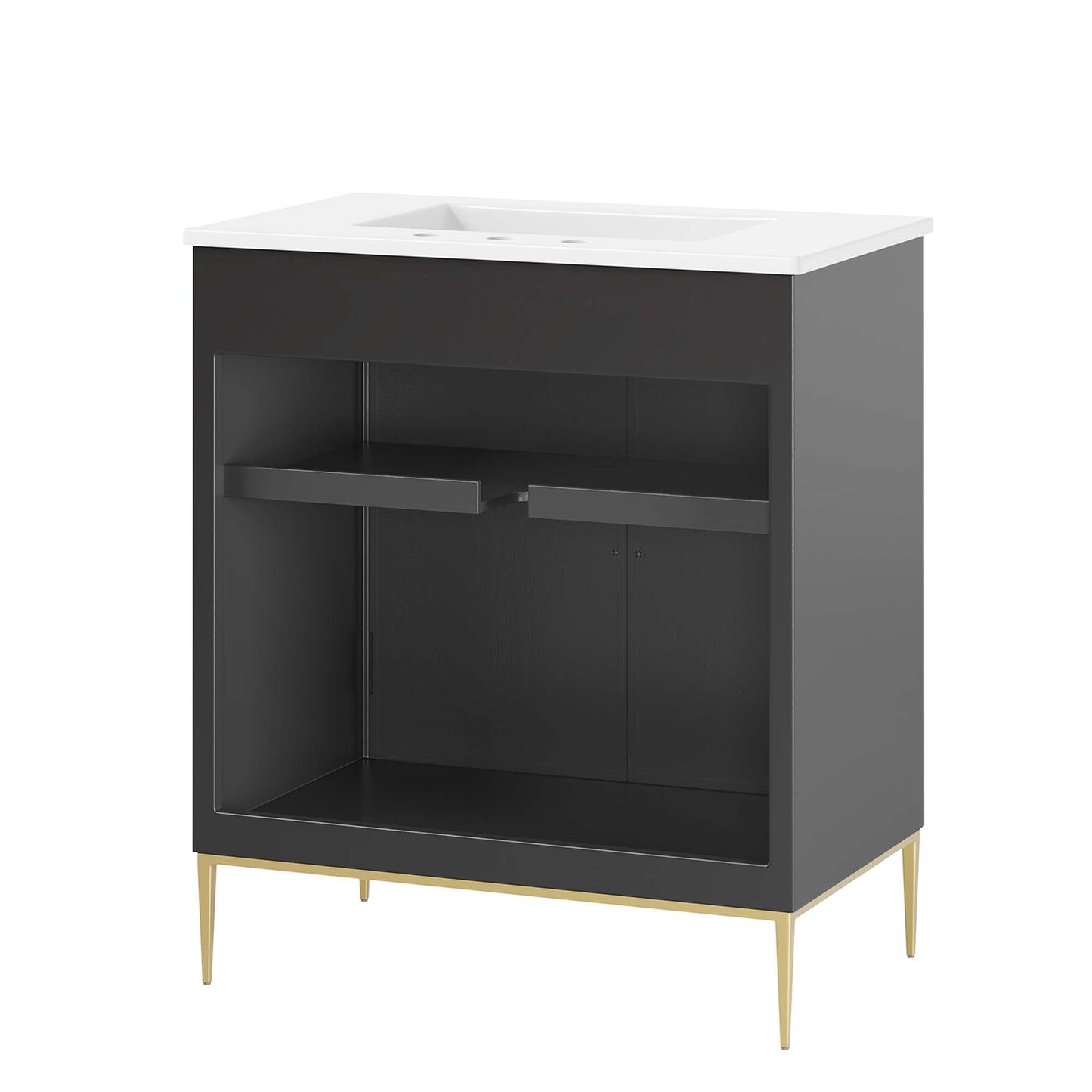 Modway furniture Awaken Bathroom Vanity Basin Included - EEI-6289-WHI-BLK