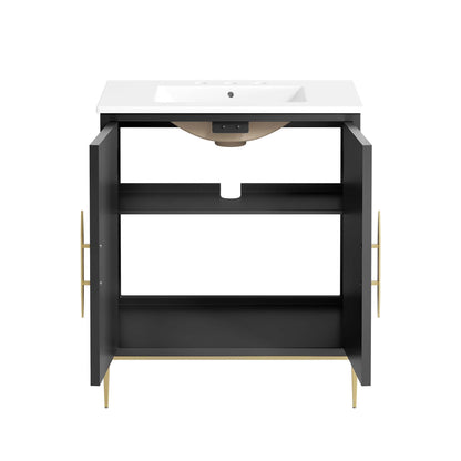 Modway furniture Awaken Bathroom Vanity Basin Included - EEI-6289-WHI-BLK