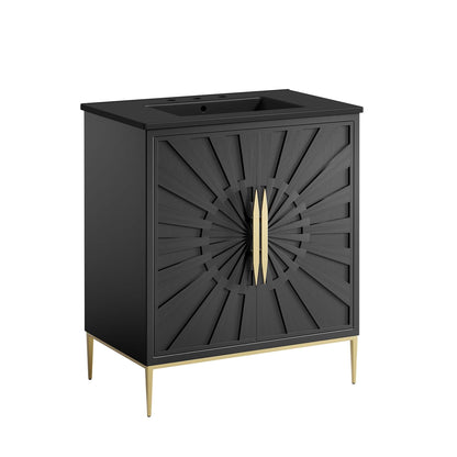 Modway furniture Awaken Bathroom Vanity Basin Included - EEI-6289-WHI-BLK