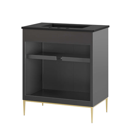 Modway furniture Awaken Bathroom Vanity Basin Included - EEI-6289-WHI-BLK