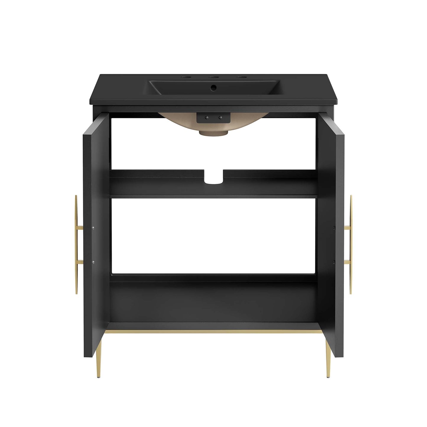 Modway furniture Awaken Bathroom Vanity Basin Included - EEI-6289-WHI-BLK