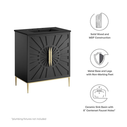 Modway furniture Awaken Bathroom Vanity Basin Included - EEI-6289-WHI-BLK