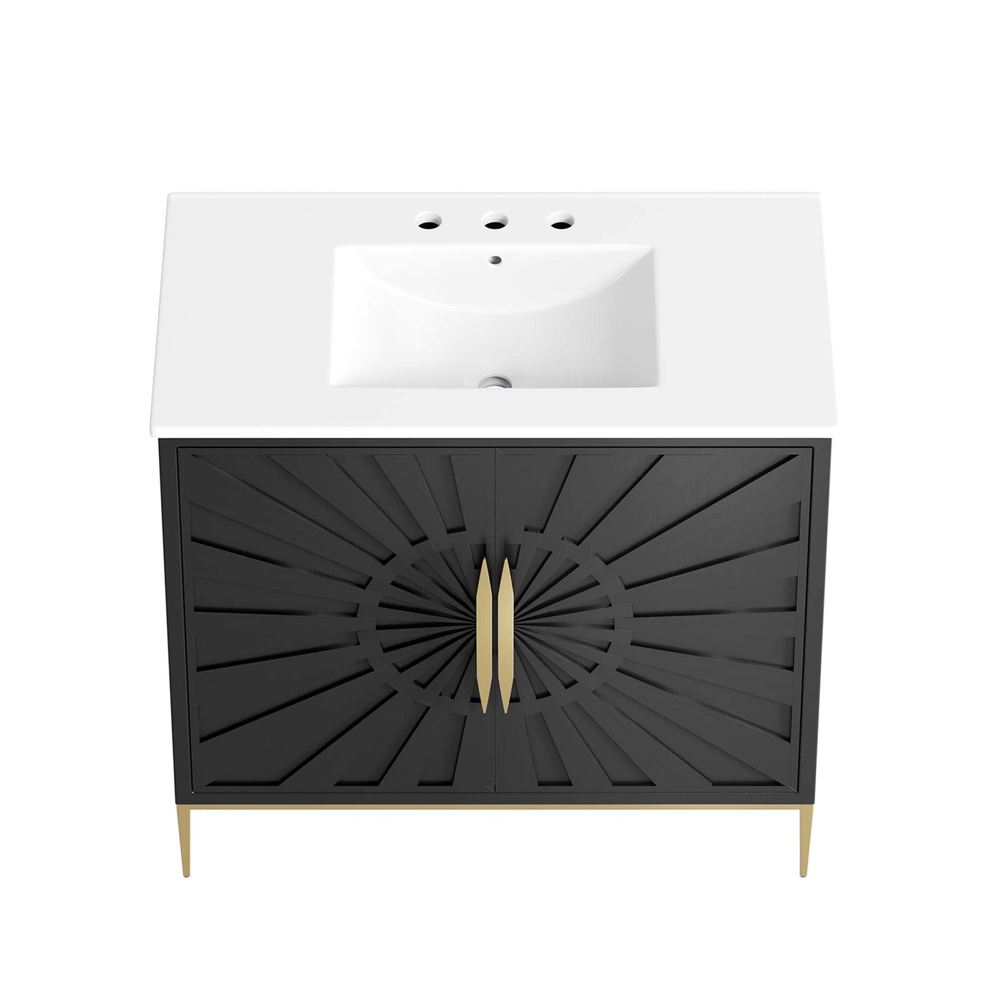 Modway furniture Awaken Bathroom Vanity Basin Included - EEI-6289-WHI-BLK