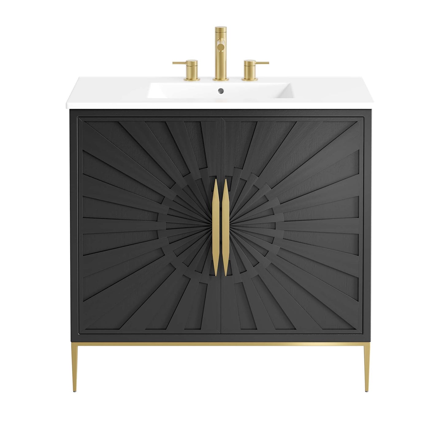 Modway furniture Awaken Bathroom Vanity Basin Included - EEI-6289-WHI-BLK