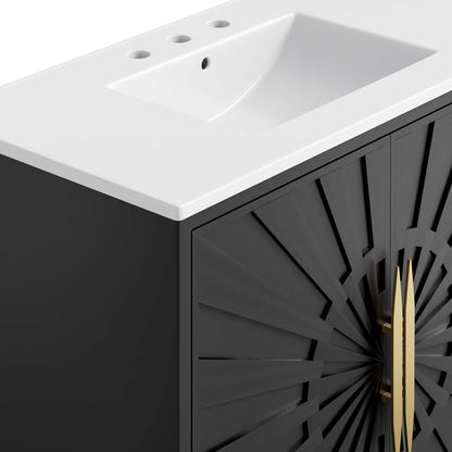 Modway furniture Awaken Bathroom Vanity Basin Included - EEI-6289-WHI-BLK