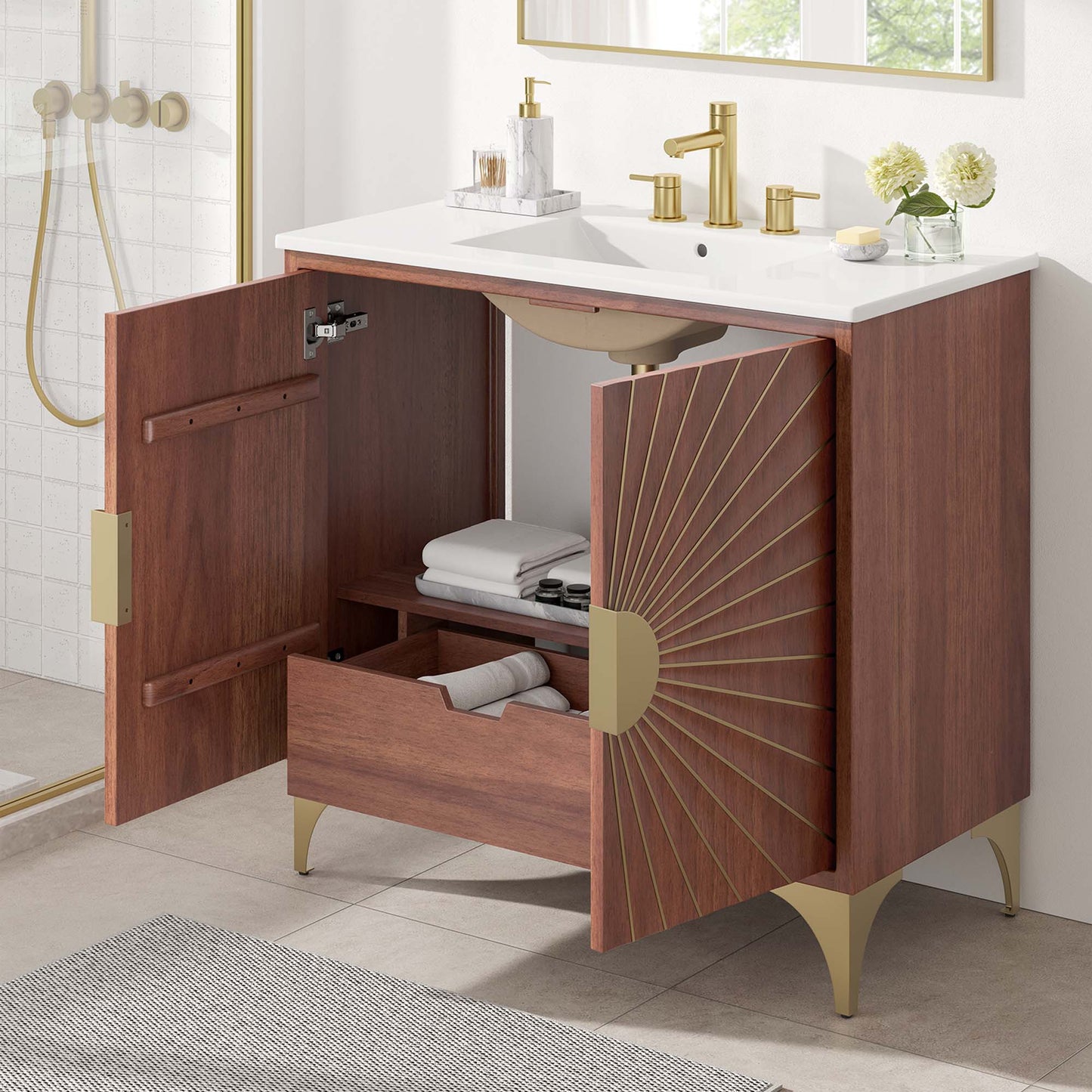 Modway furniture Daylight Bathroom Vanity Basin Included - EEI-6290-WHI-WAL