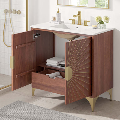 Modway furniture Daylight Bathroom Vanity Basin Included - EEI-6290-WHI-WAL