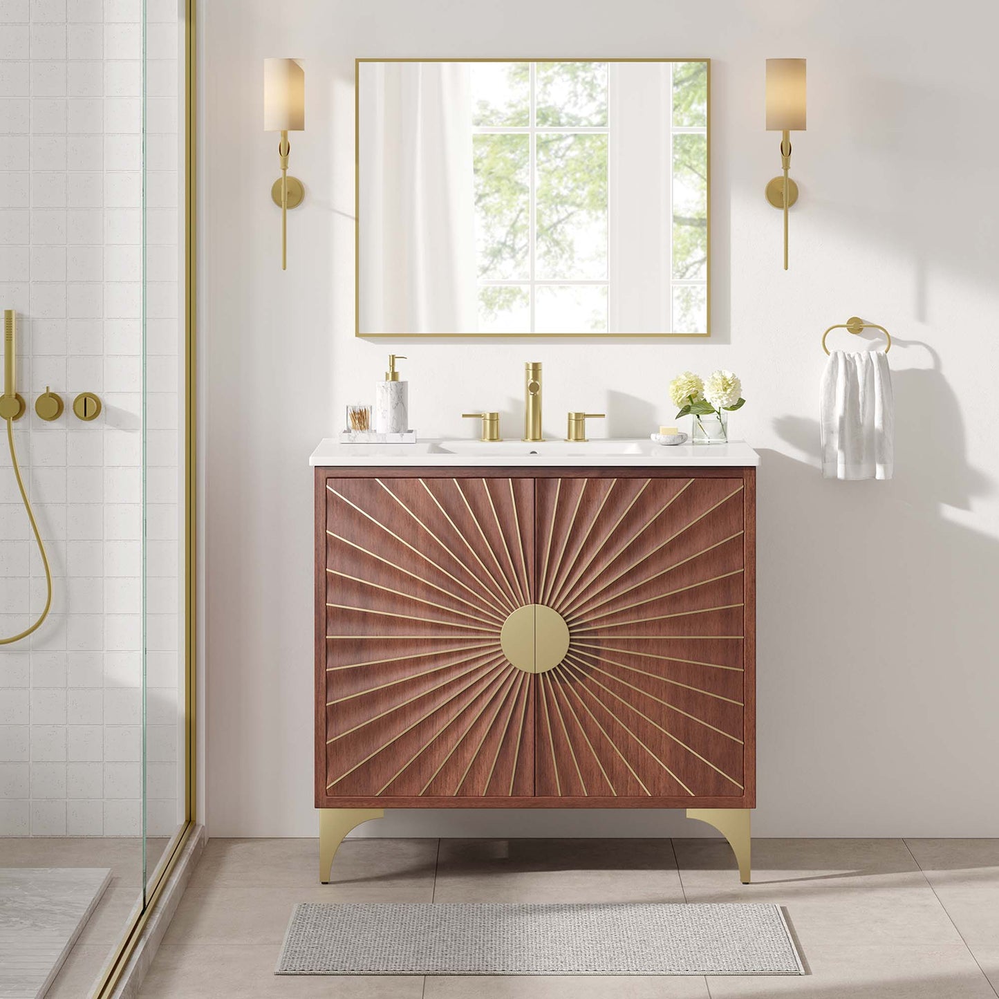 Modway furniture Daylight Bathroom Vanity Basin Included - EEI-6290-WHI-WAL