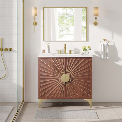 Modway furniture Daylight Bathroom Vanity Basin Included - EEI-6290-WHI-WAL