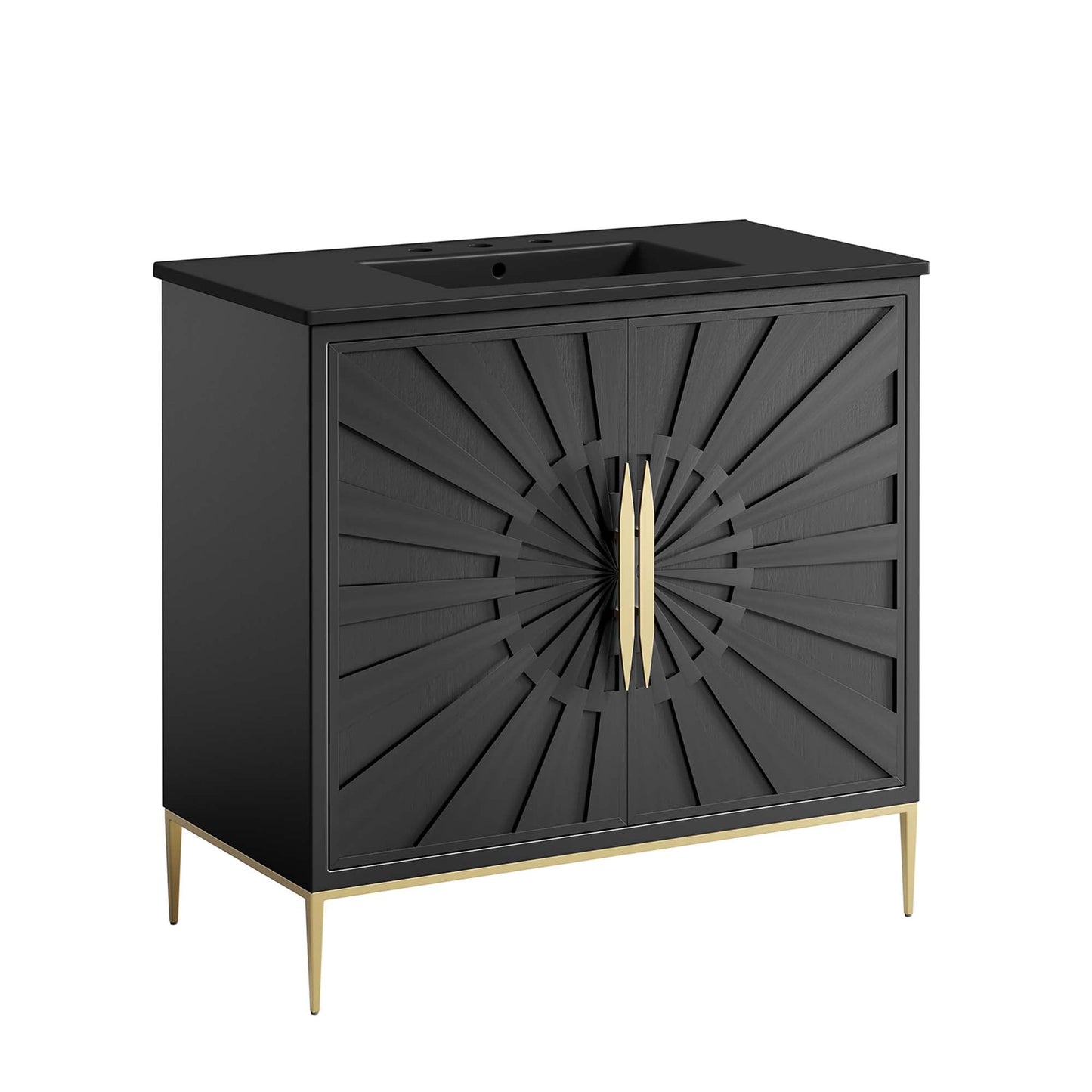 Modway furniture Awaken Bathroom Vanity Basin Included - EEI-6289-WHI-BLK