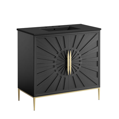 Modway furniture Awaken Bathroom Vanity Basin Included - EEI-6289-WHI-BLK