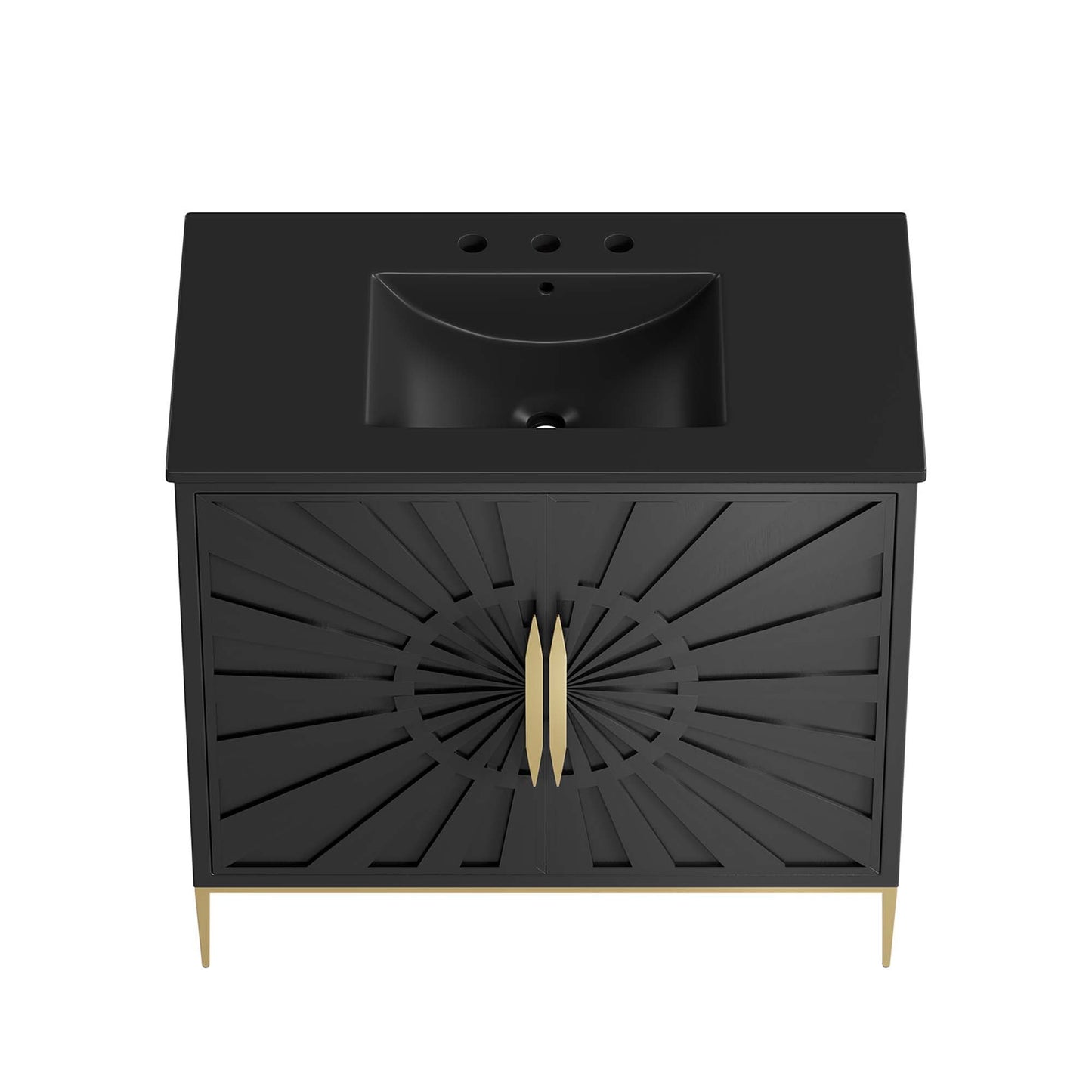 Modway furniture Awaken Bathroom Vanity Basin Included - EEI-6289-WHI-BLK