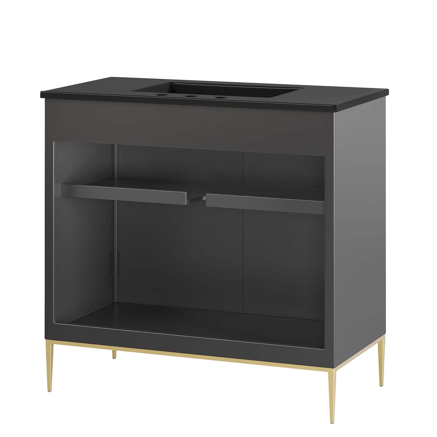 Modway furniture Awaken Bathroom Vanity Basin Included - EEI-6289-WHI-BLK