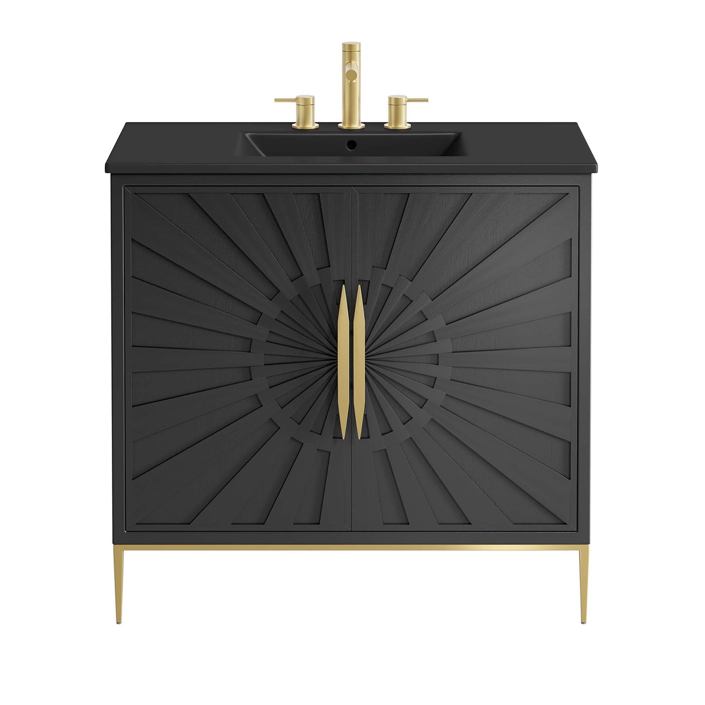 Modway furniture Awaken Bathroom Vanity Basin Included - EEI-6289-WHI-BLK