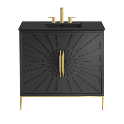 Modway furniture Awaken Bathroom Vanity Basin Included - EEI-6289-WHI-BLK