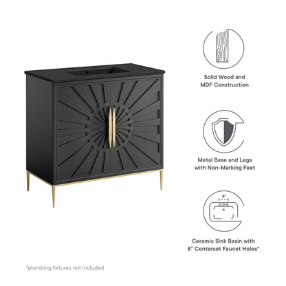 Modway furniture Awaken Bathroom Vanity Basin Included - EEI-6289-WHI-BLK