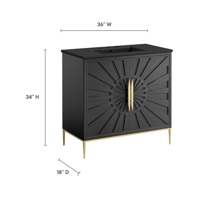 Modway furniture Awaken Bathroom Vanity Basin Included - EEI-6289-WHI-BLK