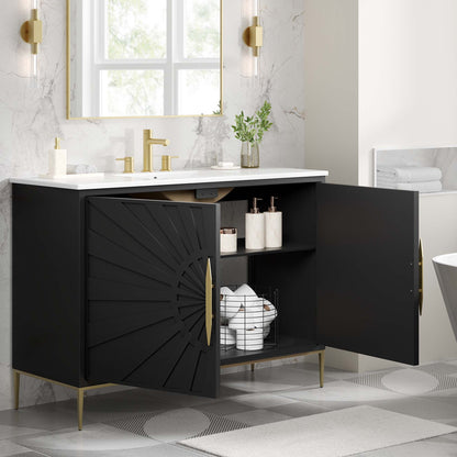 Modway furniture Awaken Bathroom Vanity Basin Included - EEI-6289-WHI-BLK