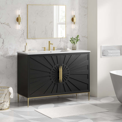 Modway furniture Awaken Bathroom Vanity Basin Included - EEI-6289-WHI-BLK