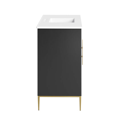 Modway furniture Awaken Bathroom Vanity Basin Included - EEI-6289-WHI-BLK