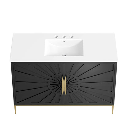 Modway furniture Awaken Bathroom Vanity Basin Included - EEI-6289-WHI-BLK