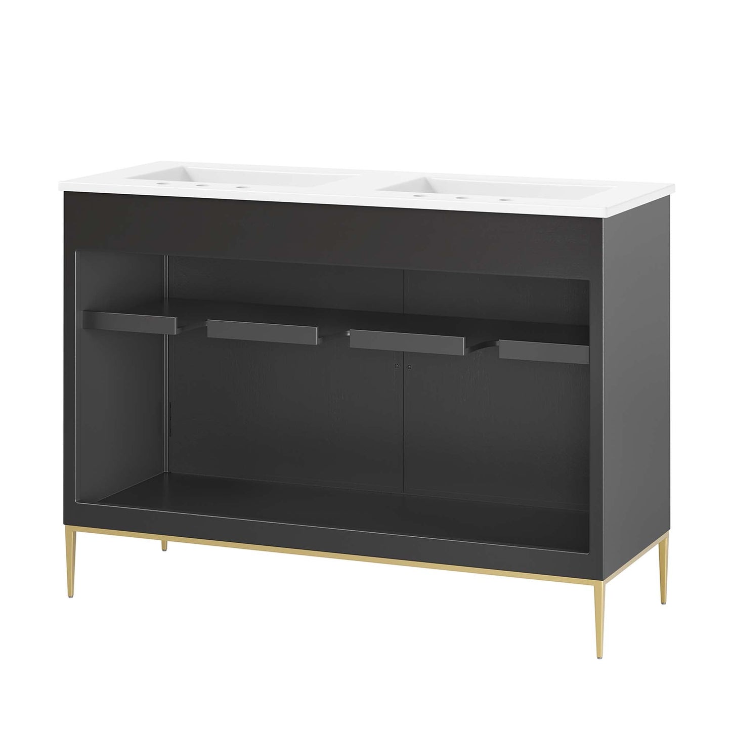 Modway furniture Awaken Bathroom Vanity Basin Included - EEI-6289-WHI-BLK