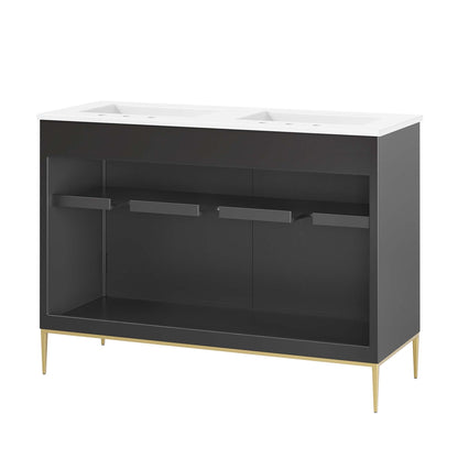Modway furniture Awaken Bathroom Vanity Basin Included - EEI-6289-WHI-BLK