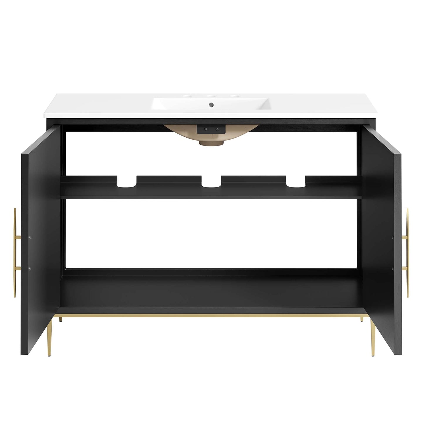 Modway furniture Awaken Bathroom Vanity Basin Included - EEI-6289-WHI-BLK