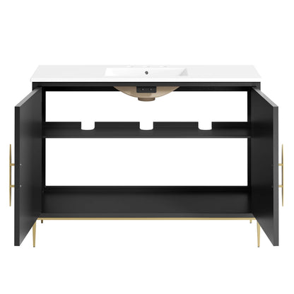Modway furniture Awaken Bathroom Vanity Basin Included - EEI-6289-WHI-BLK