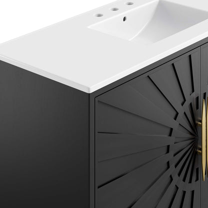 Modway furniture Awaken Bathroom Vanity Basin Included - EEI-6289-WHI-BLK