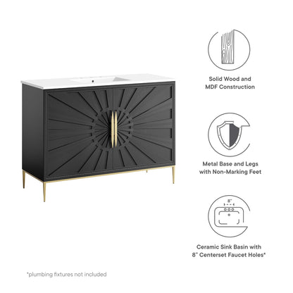 Modway furniture Awaken Bathroom Vanity Basin Included - EEI-6289-WHI-BLK