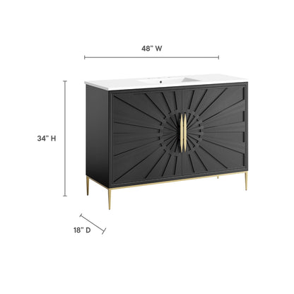 Modway furniture Awaken Bathroom Vanity Basin Included - EEI-6289-WHI-BLK