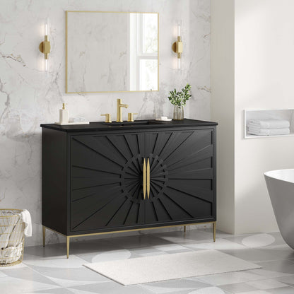 Modway furniture Awaken Bathroom Vanity Basin Included - EEI-6289-WHI-BLK