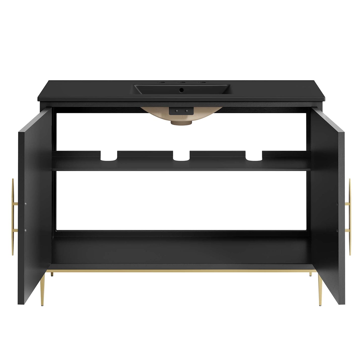 Modway furniture Awaken Bathroom Vanity Basin Included - EEI-6289-WHI-BLK