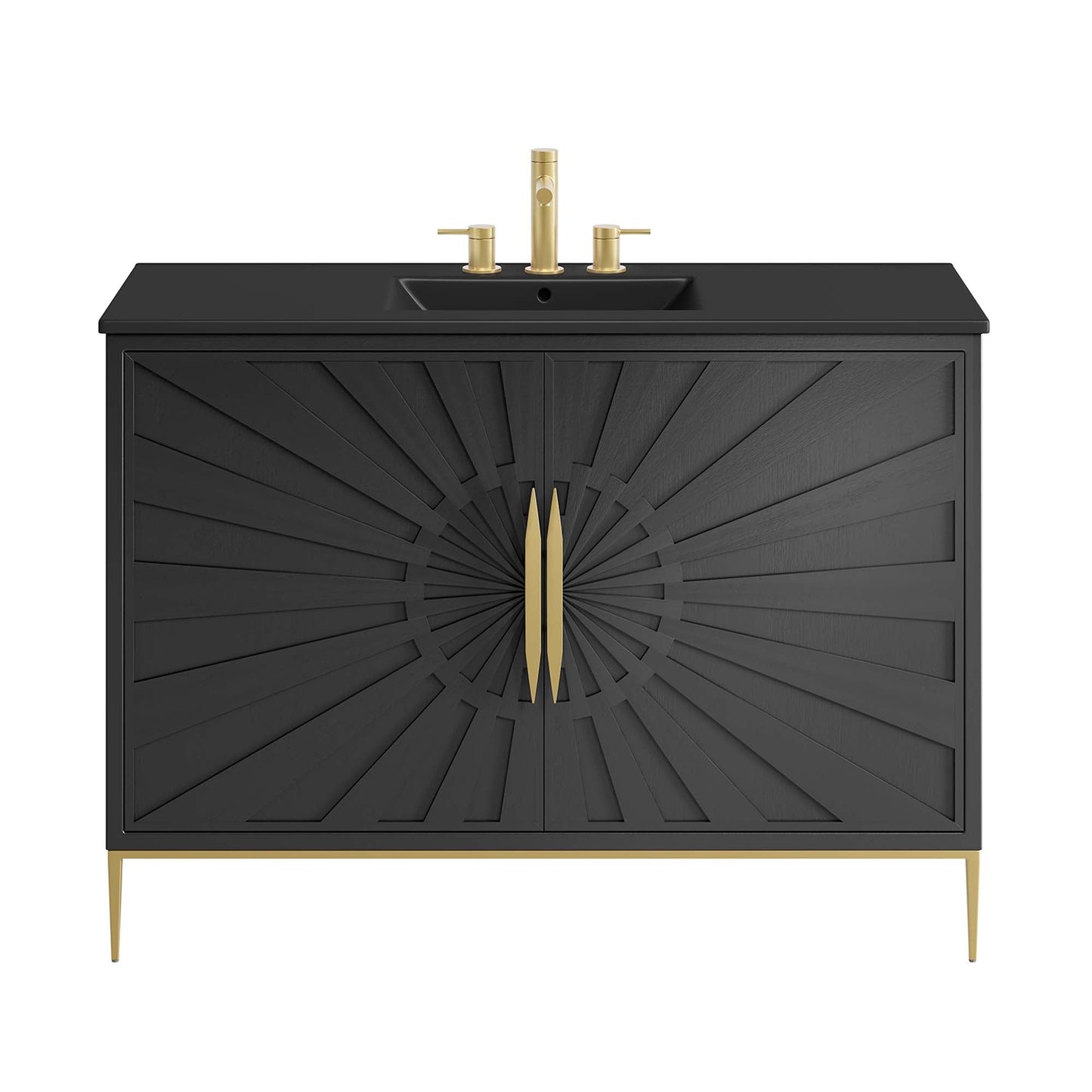 Modway furniture Awaken Bathroom Vanity Basin Included - EEI-6289-WHI-BLK
