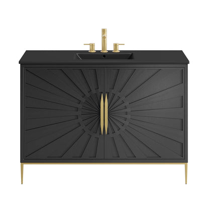 Modway furniture Awaken Bathroom Vanity Basin Included - EEI-6289-WHI-BLK