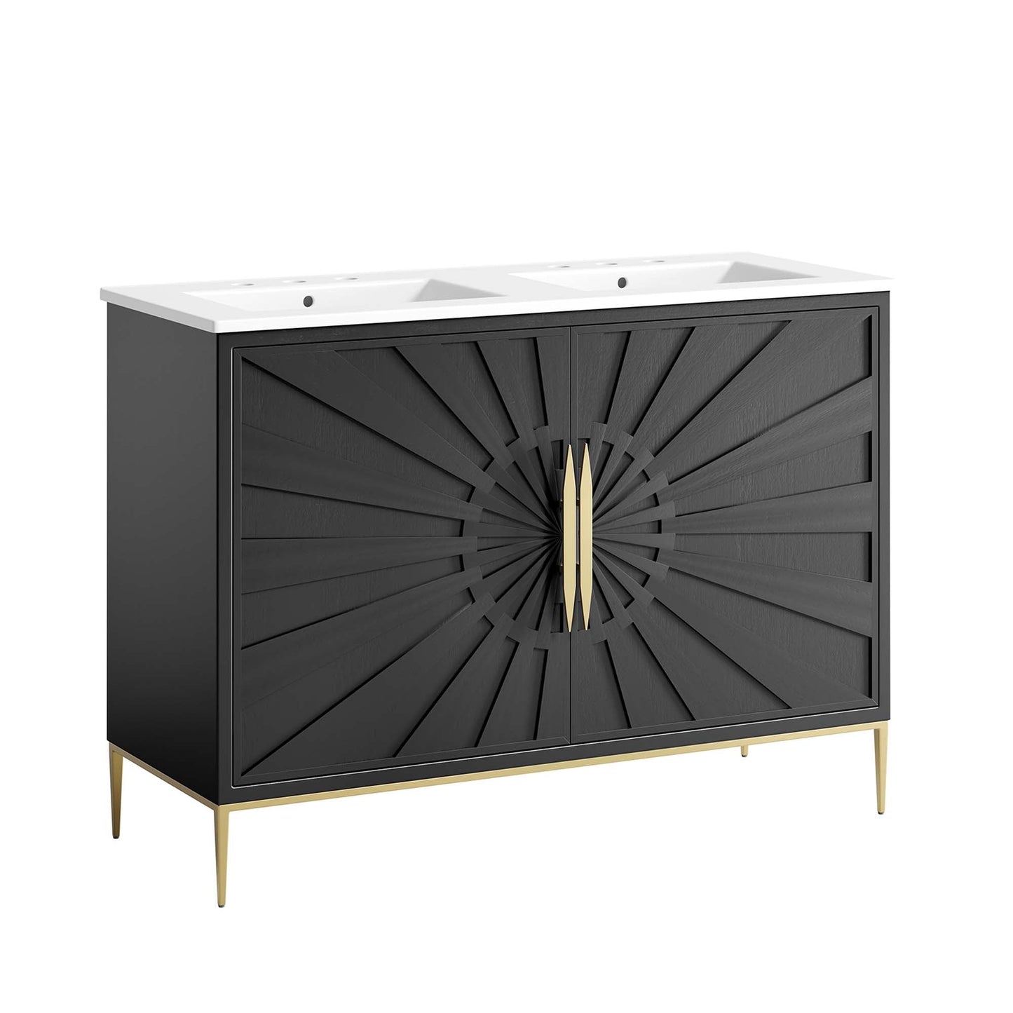 Modway furniture Awaken Bathroom Vanity Basin Included - EEI-6289-WHI-BLK