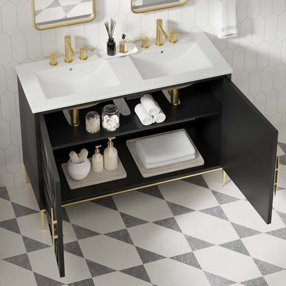 Modway furniture Awaken Bathroom Vanity Basin Included - EEI-6289-WHI-BLK