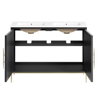 Modway furniture Awaken Bathroom Vanity Basin Included - EEI-6289-WHI-BLK