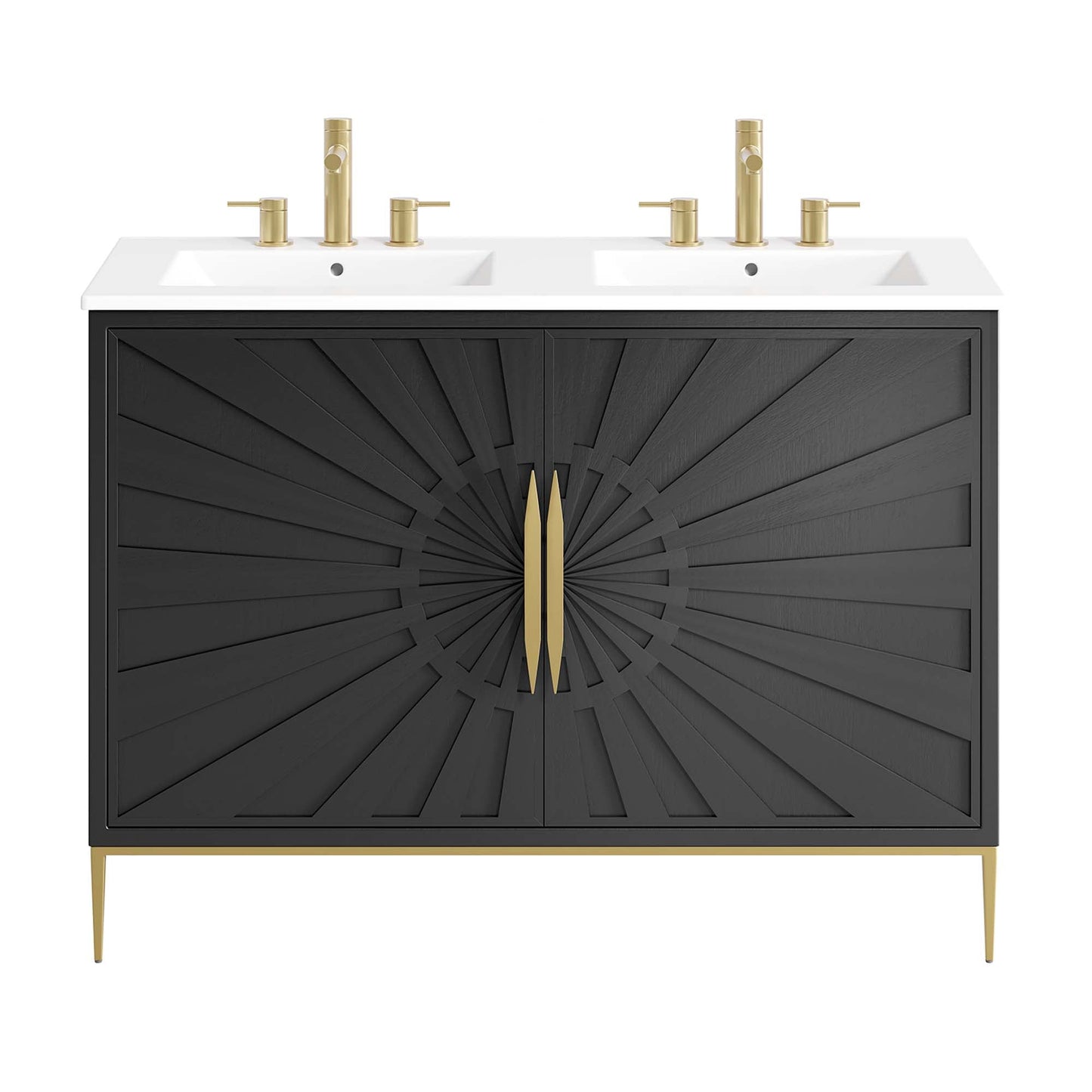 Modway furniture Awaken Bathroom Vanity Basin Included - EEI-6289-WHI-BLK