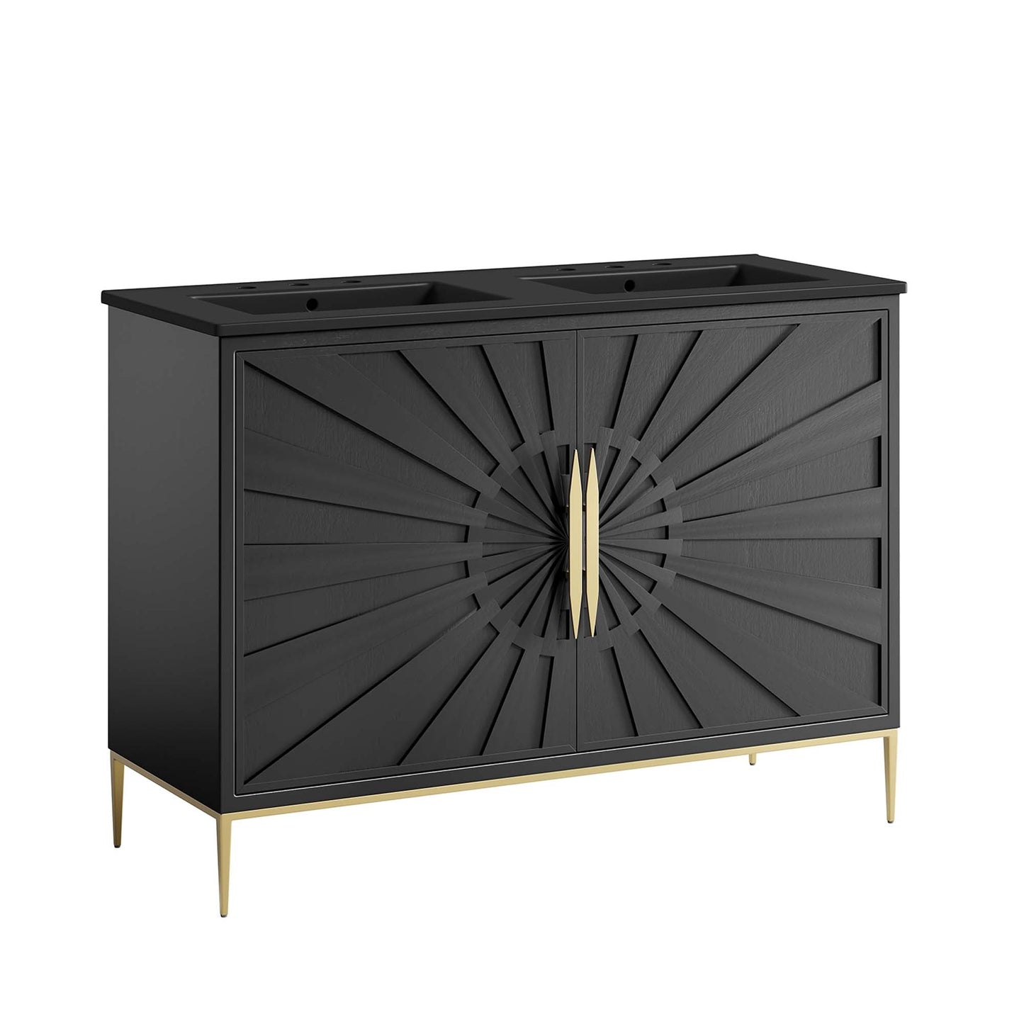 Modway furniture Awaken Bathroom Vanity Basin Included - EEI-6289-WHI-BLK