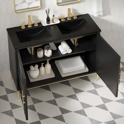 Modway furniture Awaken Bathroom Vanity Basin Included - EEI-6289-WHI-BLK